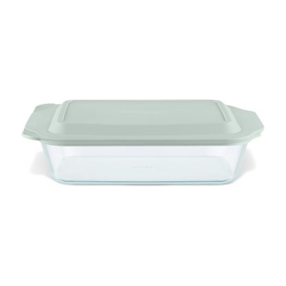 Pyrex Pyrex® Deep 7 x 11" Rectangle Glass Baking Dish with Sage Green Lid
