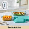 Pyrex Pyrex® Sculpted Tinted Glass 3QT Oblong Baking Dish with Lid, Aqua