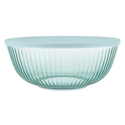 Pyrex Pyrex® Colors Sculpted Tinted 4.5-quart Mixing Bowl with Lid, Aqua