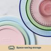 Pyrex Pyrex® Sculpted Tinted Glass Mixing Bowls with Lids, 6-pc Set, Mixed Colors