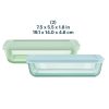 Pyrex Pyrex® Simply Store® Tinted Glass 3-cup Rectangle Storage Containers, 4-pc Set, Mixed Colors