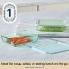 Pyrex Pyrex® Simply Store® Tinted Glass 3-cup Rectangle Storage Containers, 4-pc Set, Mixed Colors