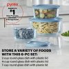 Pyrex Pyrex® Simply Store® Tinted 6-piece Round Storage Set with Blue Plastic Lids