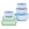Pyrex Pyrex® Simply Store® Tinted 12-piece Storage Set with Plastic Lids, Green and Blue