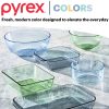 Pyrex Pyrex® Colors Sculpted Tinted 8" Square Baking Dish with Plastic Lid, Smoke