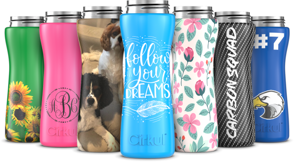 Cirkul Custom 22oz. Stainless Steel Bottle & Comfort Grip Lid