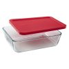 Pyrex Pyrex® Simply Store® 6-cup Rectangular Glass Food Storage Container with Red Lid