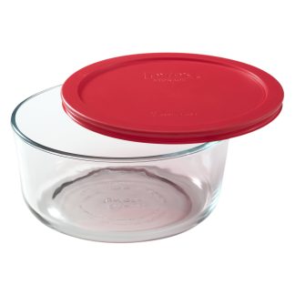 Pyrex Pyrex® Simply Store® 7-cup Glass Food Storage Container with Red Lid